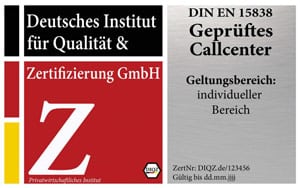 DIQZ-Prüfzeichen Zertifizierung Geprüftes Callcenter