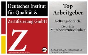 Top Arbeitgeber - Zertifizierung geprüfte Mitarbeiterzufriedenheit